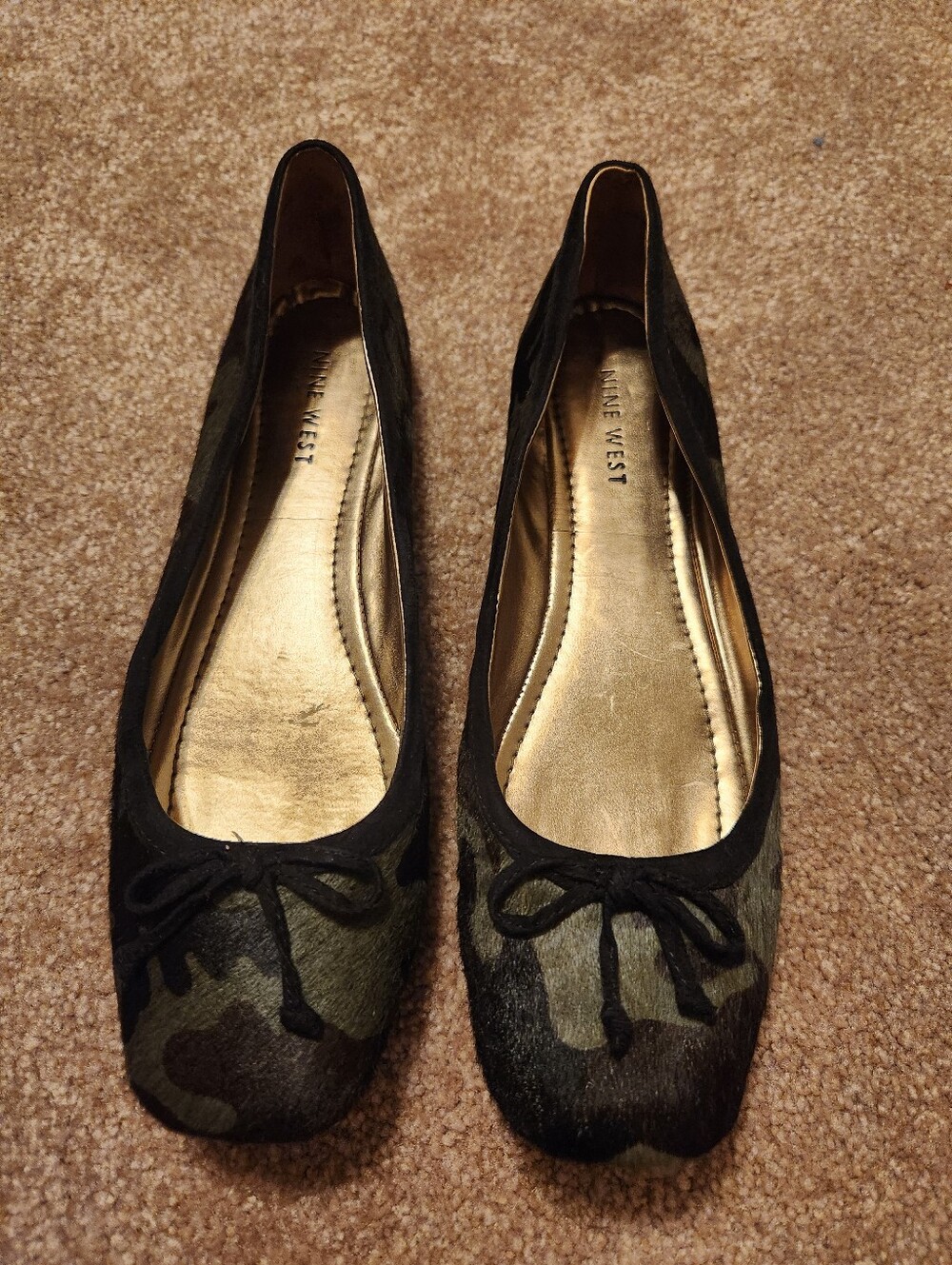 Nine West Loredana Camouflage Ballet Flats with Black Trim